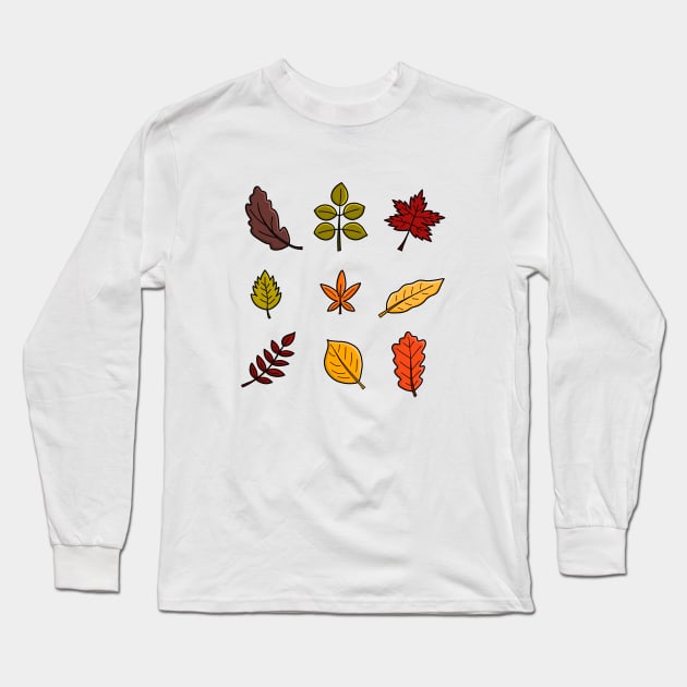 Autumn Leaves Long Sleeve T-Shirt by lisanisafazrin